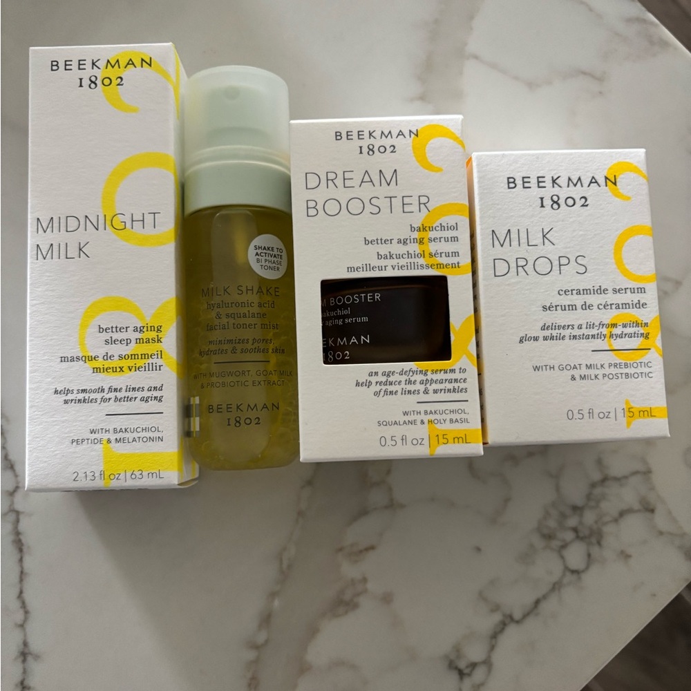 Beekman 1802 Midnight Milk Skincare Set - White and Yellow